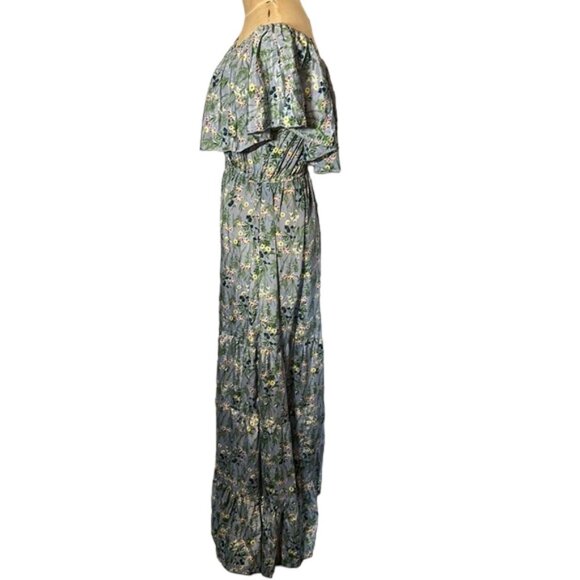 Elan Floral Off the Shoulder Maxi Dress Size Small - Picture 3 of 4